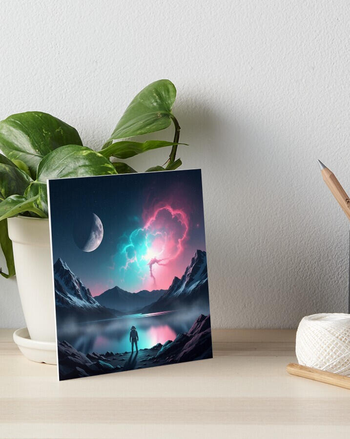 Cosmic Reflections - Alien Mountain Landscape